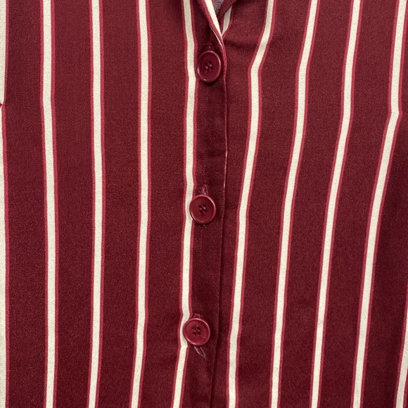 Reformation Graphite Blazer Dress in Kismet Maroon Striped - Size 2 - Picture 7 of 11